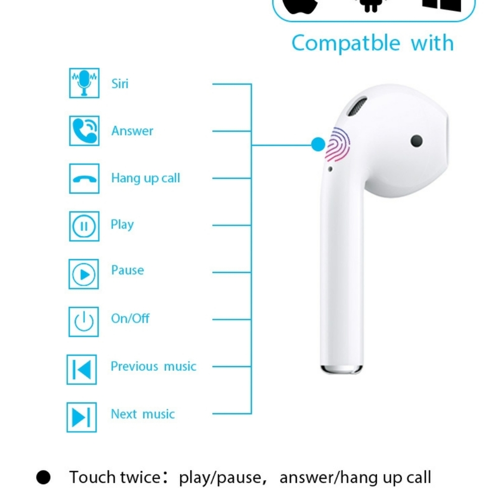 Brand New tws earpods, white, Bluetooth - Picture 3 of 5